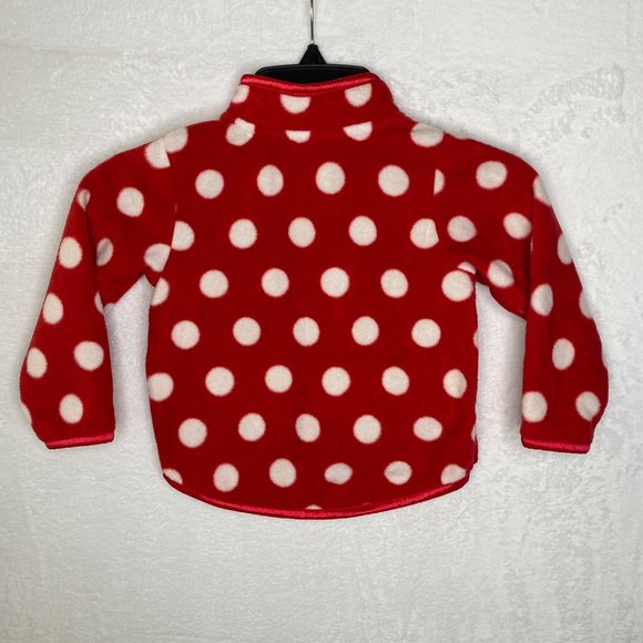 Walt Disney World Parks Girls Fleece Zip Jacket Red Polka Dot Minnie Mouse 18M - Picture 2 of 9